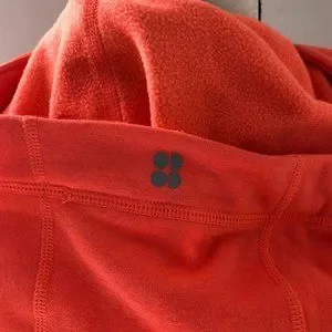 Sweaty Betty Tops Nwt Sweaty Betty Bright Coral Orange Wool Blend Pleat Tech Run Hoodie Poshmark